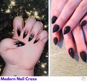Stylish short stiletto nail designs with trendy, sharp, and elegant shapes.