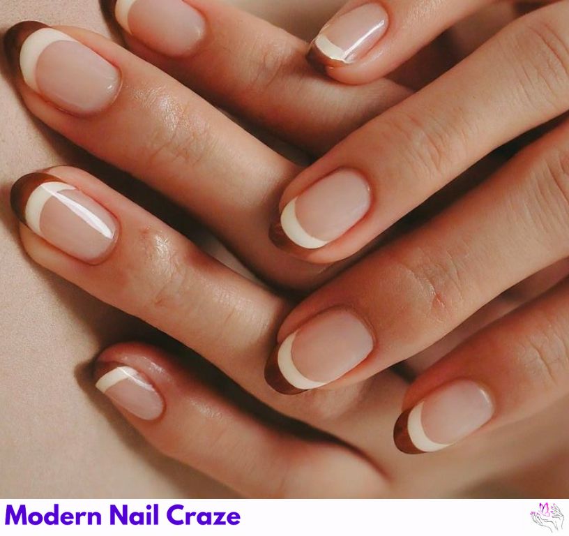 Classic French manicure with white tips and nude base, modernized with colorful tips for 2025.