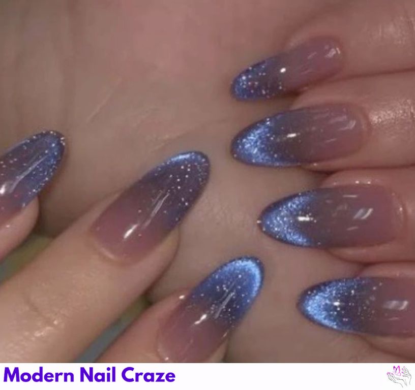 Velvet ombré nails fading from deep to sheer