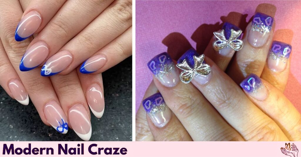 Blue and White Bows