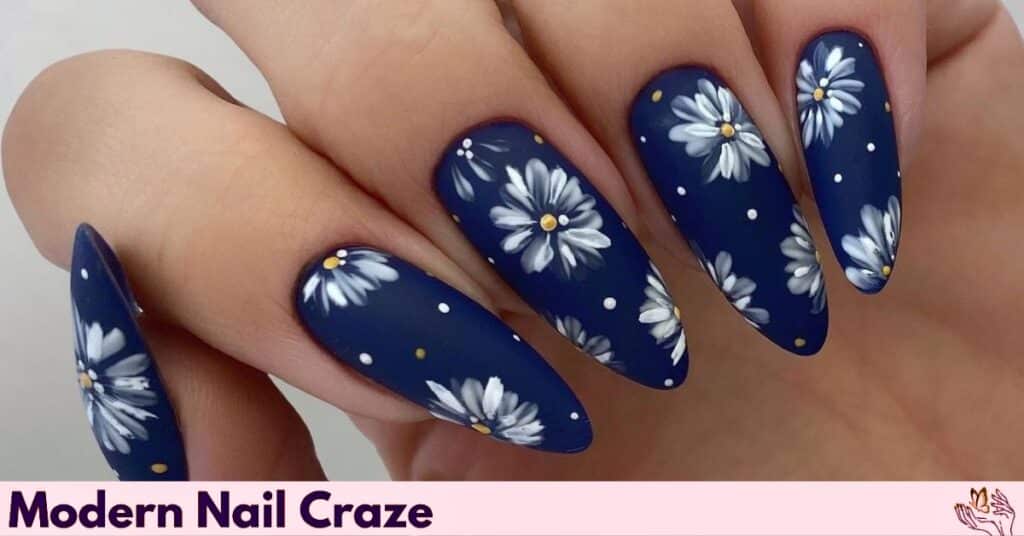White and Blue Daisies