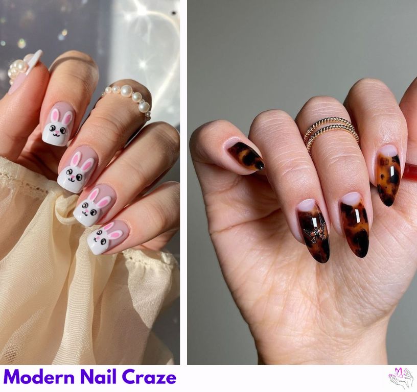 Stylish animal print nail designs for short nails featuring leopard, cow, tiger, and more for 2025 trends.