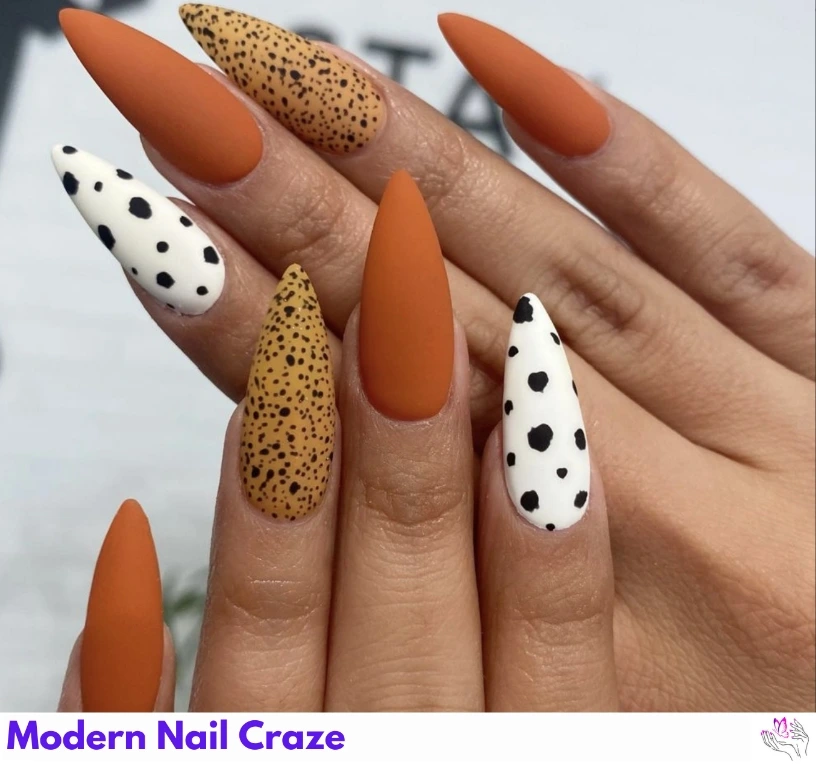 Animal Print Matte Nail Polish for Long Extensions