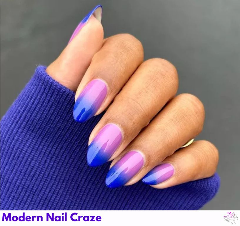 Cool Ombré Nails nail design showing the style, color, and seasonal trend for visual inspiration.