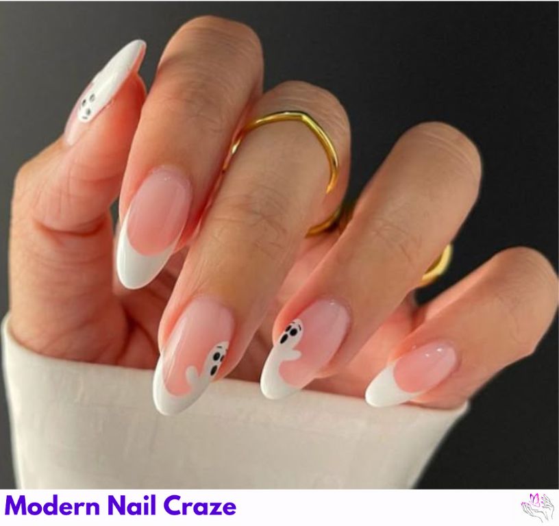 French tip style with ghost edge shapes