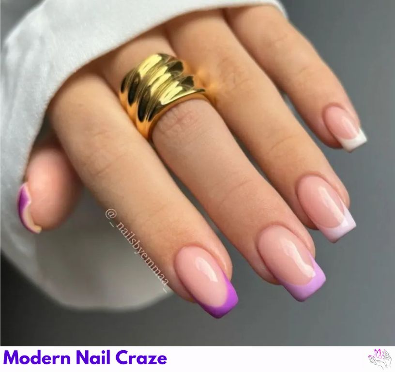 Gradient Tips nail design showing the style, color, and seasonal trend for visual inspiration.