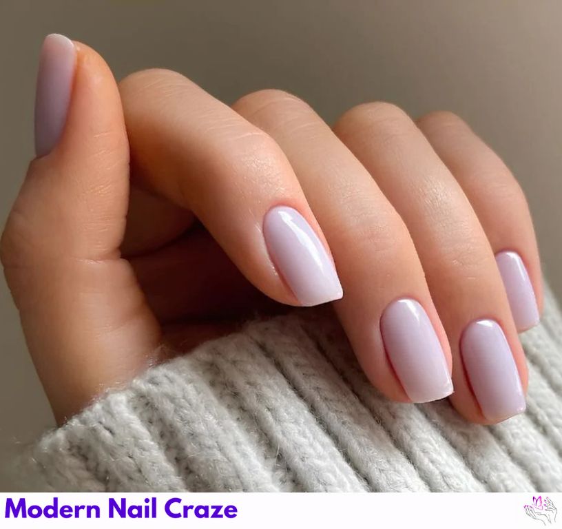 Light Lavender nail design showing the style, color, and seasonal trend for visual inspiration.