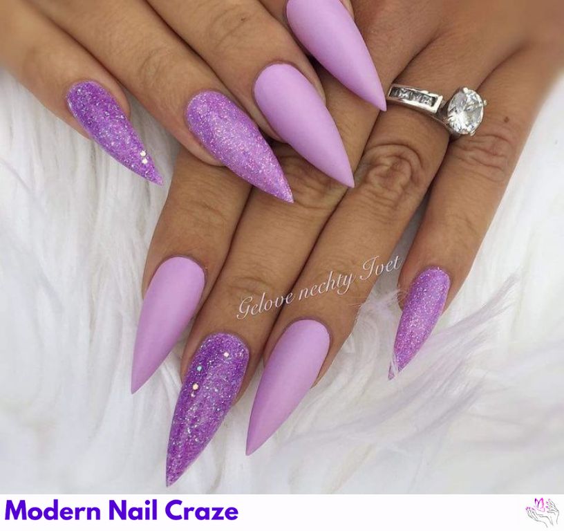 Mauve lavender nails, dreamy pastel shade for outdoor or soft-themed ceremonies.