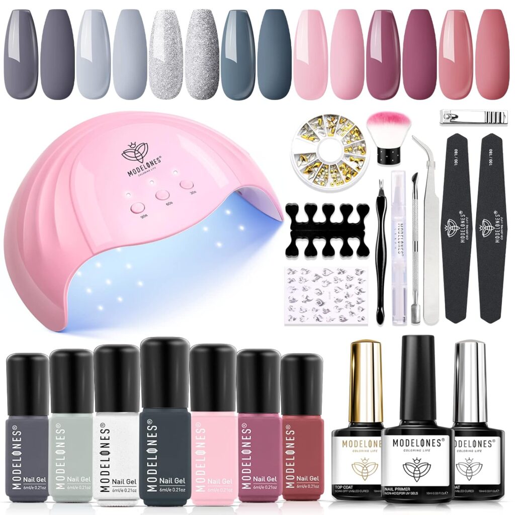 Modelones Dip Powder Nail Kit – UV-free nail system with classic colors and tools