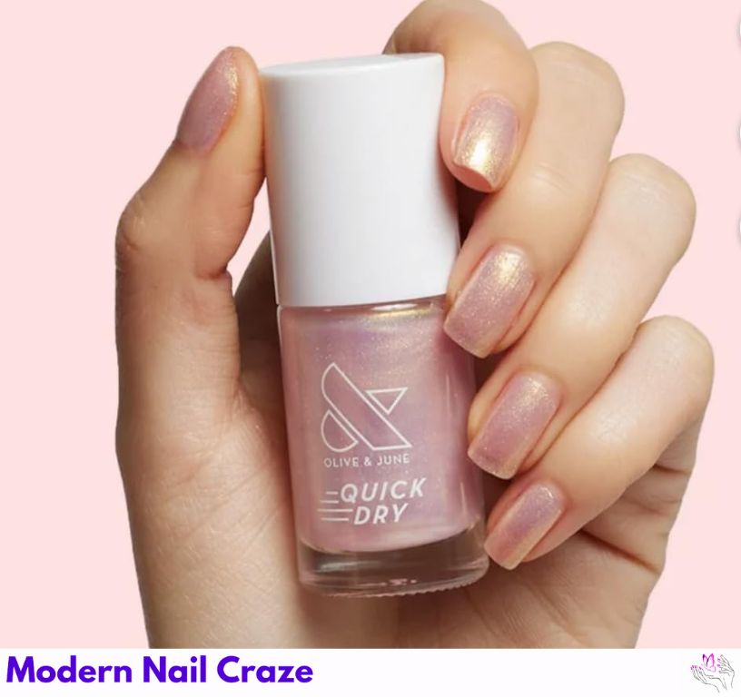 Olive & June TT: Playful Peach Polish with Salon-Wide Brush for Short Nails