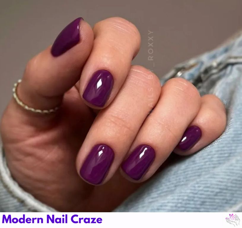 Plum Nails nail design showing the style, color, and seasonal trend for visual inspiration.