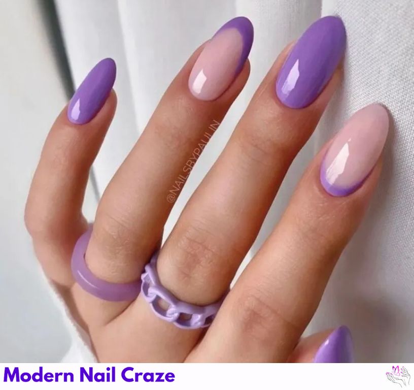 Reverse French nail design showing the style, color, and seasonal trend for visual inspiration.