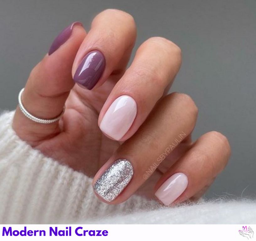 Sparkly Fall Short Nails nail design showing the style, color, and seasonal trend for visual inspiration.