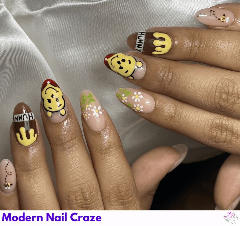 Official Disney Pooh Nail Art – HD Pooh decals with certified Disney polish themes.