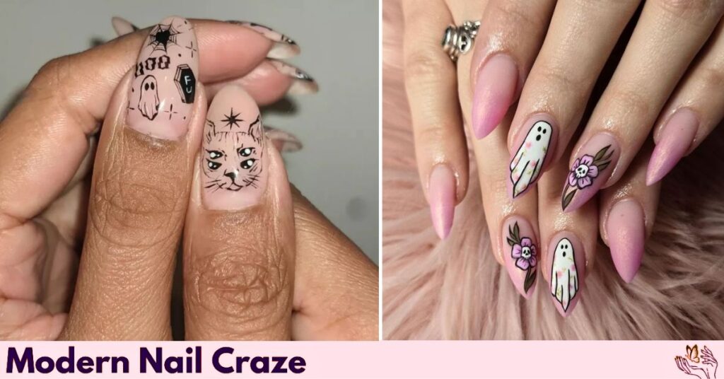 Tattoo Halloween Ghost Nail