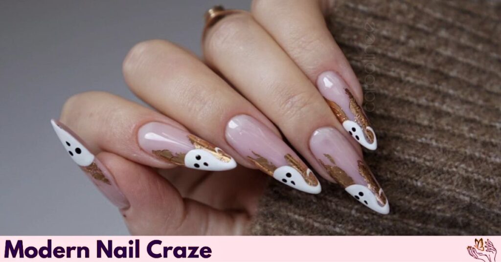White Nails Tips for Ghostly Art Designs