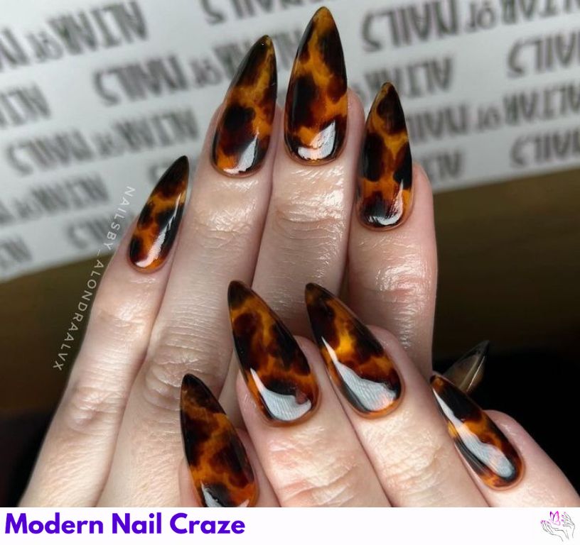 safari nails Brown as a New Base for Animal Prints