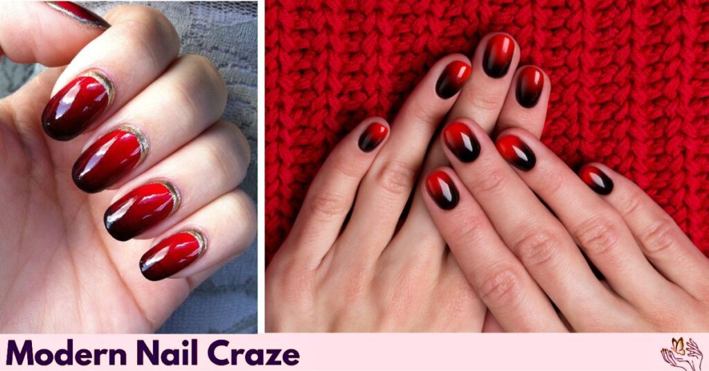 Ombre & Gradient Red Nails