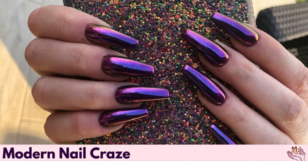 Purple Chrome Nail Art
