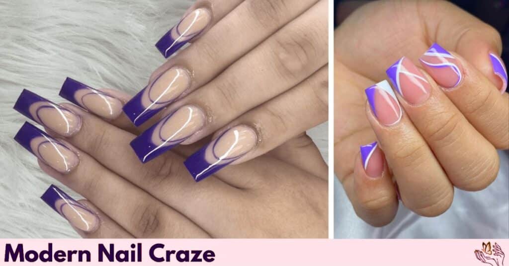 Purple French with Abstract Lines