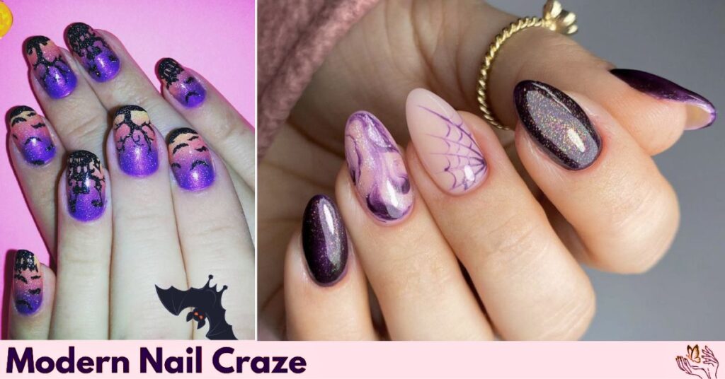 Spooky Purple Nail Art