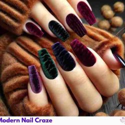 Luxurious velvet nails featuring a soft, textured shine that creates a plush, rich effect on fingertips.